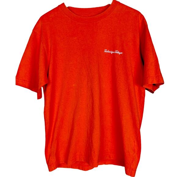 Uniqlo x Technique Tokyo World of Record Stores Orange Graphic T-Shirt - Size M - Picture 2 of 5